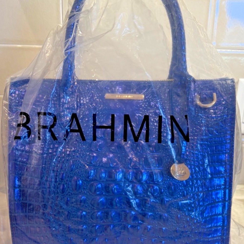 Brahmin Blue Cobalt Potion Caroline Satchel STUNNER Brand New! ALL TAIL Rare - Picture 16 of 16